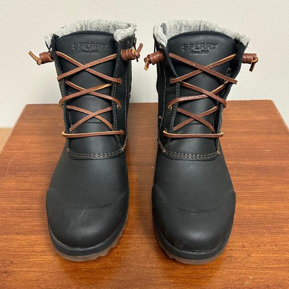 Sperry Black STS82666 Maritime Repel Sz 8 Leather Thinsulate Waterproof Boots - Picture 5 of 9